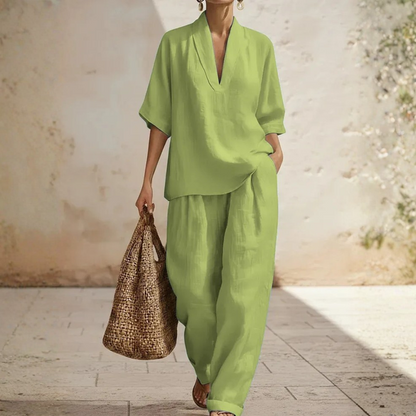 Linen Set — Effortless All-Day Style, Zero Ironing Required Shirt