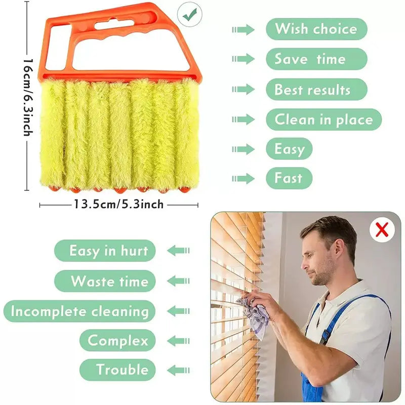 Window Blind Cleaning Brush, Window Blind Cleaner, Air Conditioning Outlet Dust Removal Brush, Hand-held Curtain Brush, Heavy Duty,