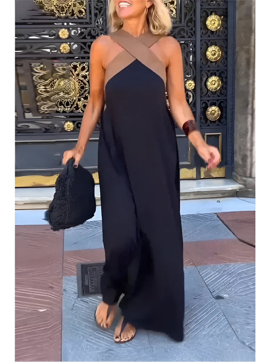 DRESS WITH CROSSED CUT
