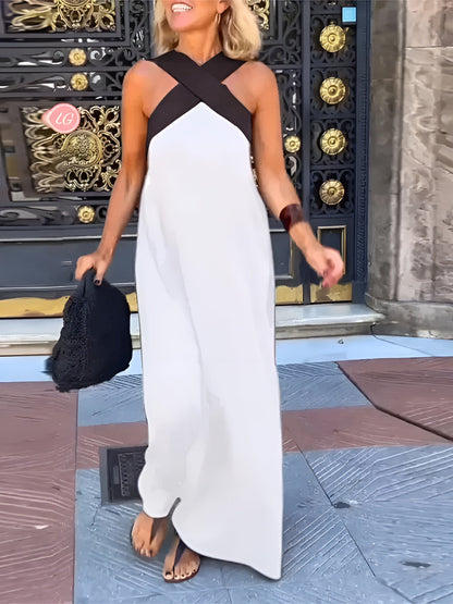 DRESS WITH CROSSED CUT