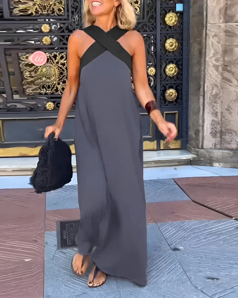 DRESS WITH CROSSED CUT